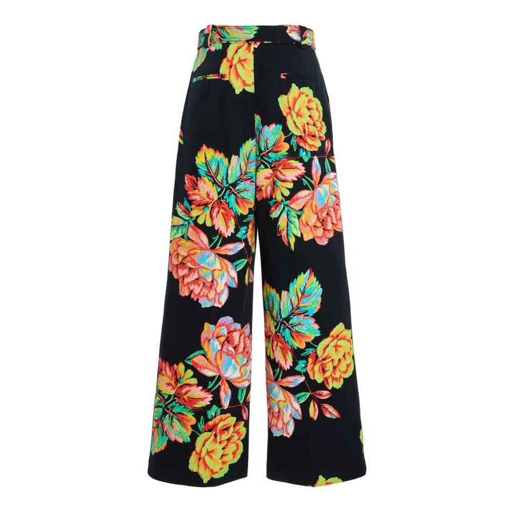 Christopher John Rogers Wide Runway Trouser in Technifloral Black Unisex 32 - Picture 5 of 5
